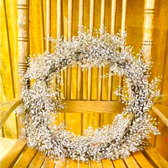 Frosted Fall Little Luna Leaves Wreath, 20” - Picture 1 of 10